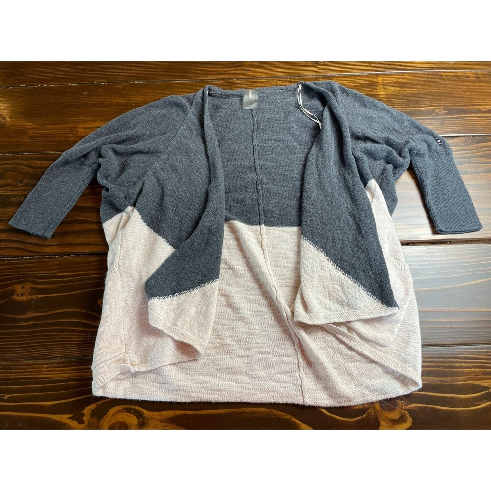 CALLA by Carrie Wood Sweater, Women's Size Medium, Gray Blush Pink Cardigan